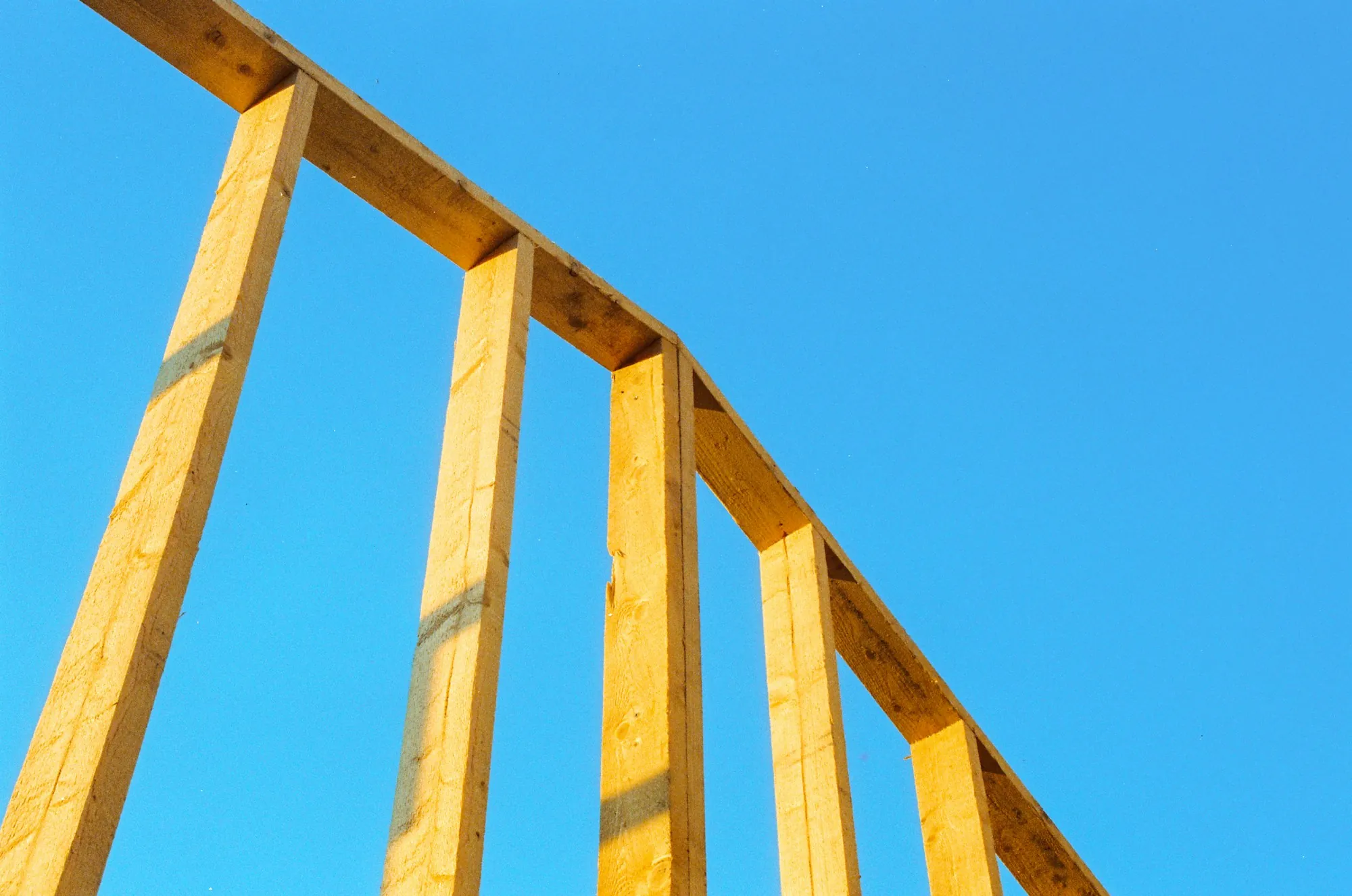 Timber framing of a house under construction